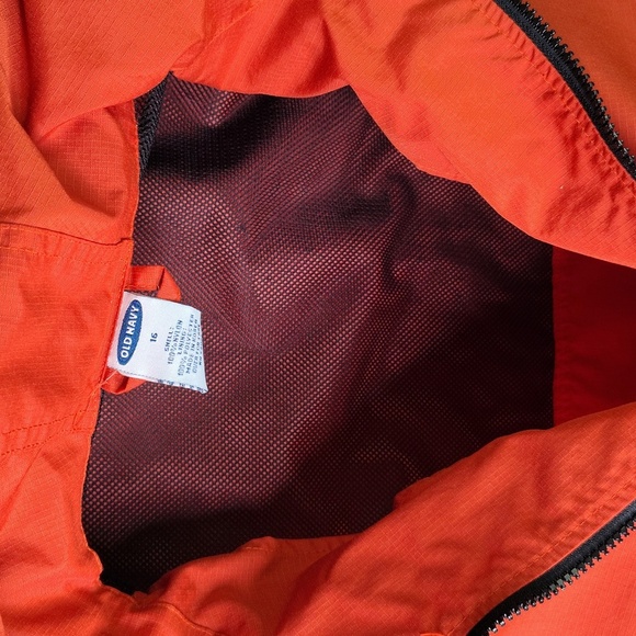 VINTAGE Old Navy Jacket Vest Size 16 Dark Orange Nylon Anorak Y2K Convertible - Picture 7 of 12